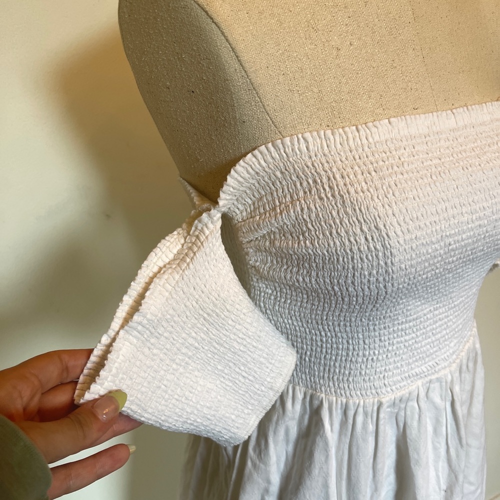 Abercrombie Fitch white cotton midi dress